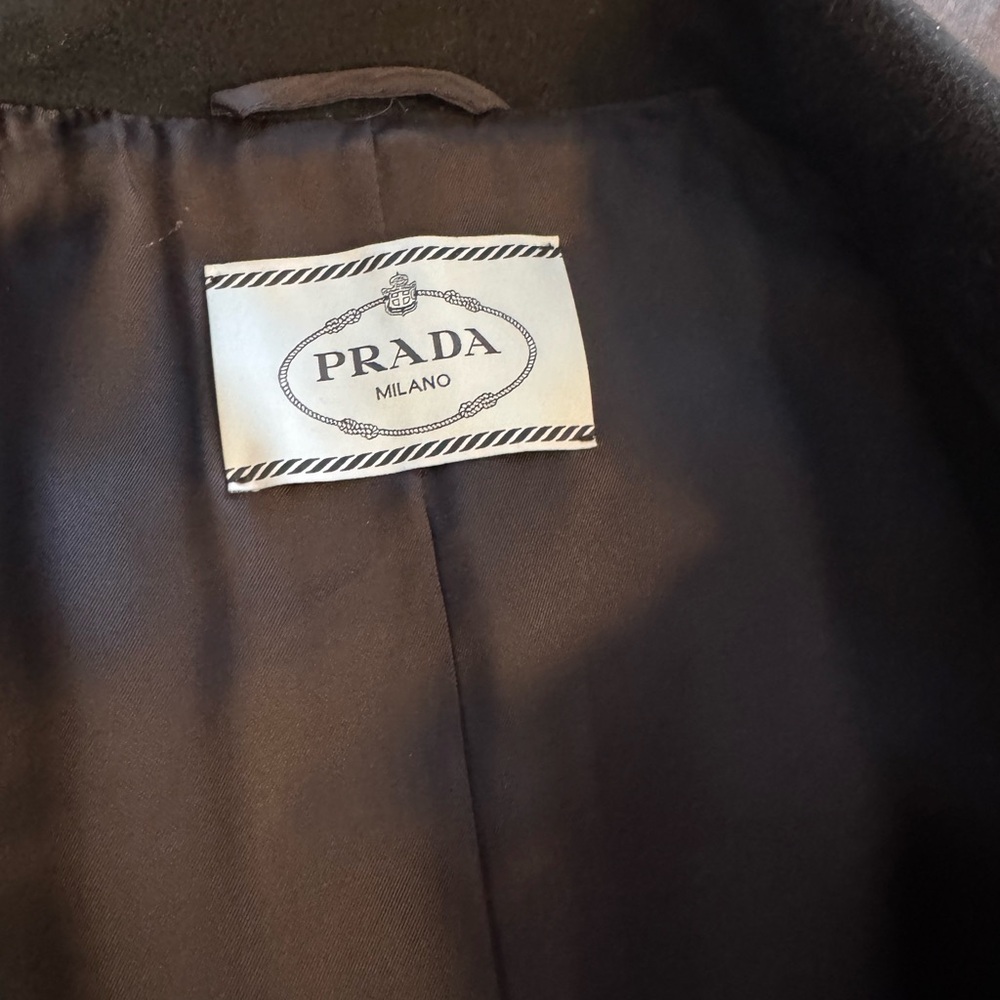 Prada Women's Classic Dark Navy Wool Coat - Picture 3 of 7